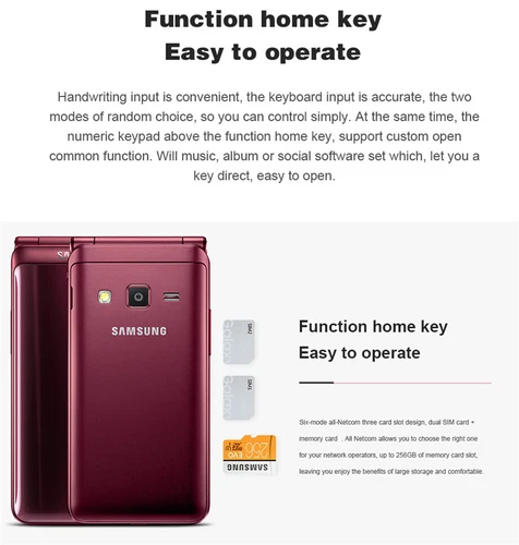 Samsung Galaxy Folder 2 SM-G1650 16G Android Dual SIM 4G Flip Phone OPEN BOX RED - 第 4/4 張圖片