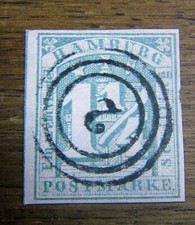 Hamburg, Nr. 8 Abart I, sauber gestempelt, mehrfach gepr&uuml;ft