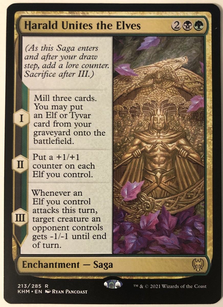 Harald Unites the Elves 2x FOIL KHM MTG Kaldheim Rare MINT black green Harald Unites the Elves 2x FOIL KHM MTG Kaldheim Rare MINT black green