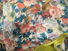 Antique American Flowered Throw Quilt Circa 1920-1930 Hand Stitched  Quilted