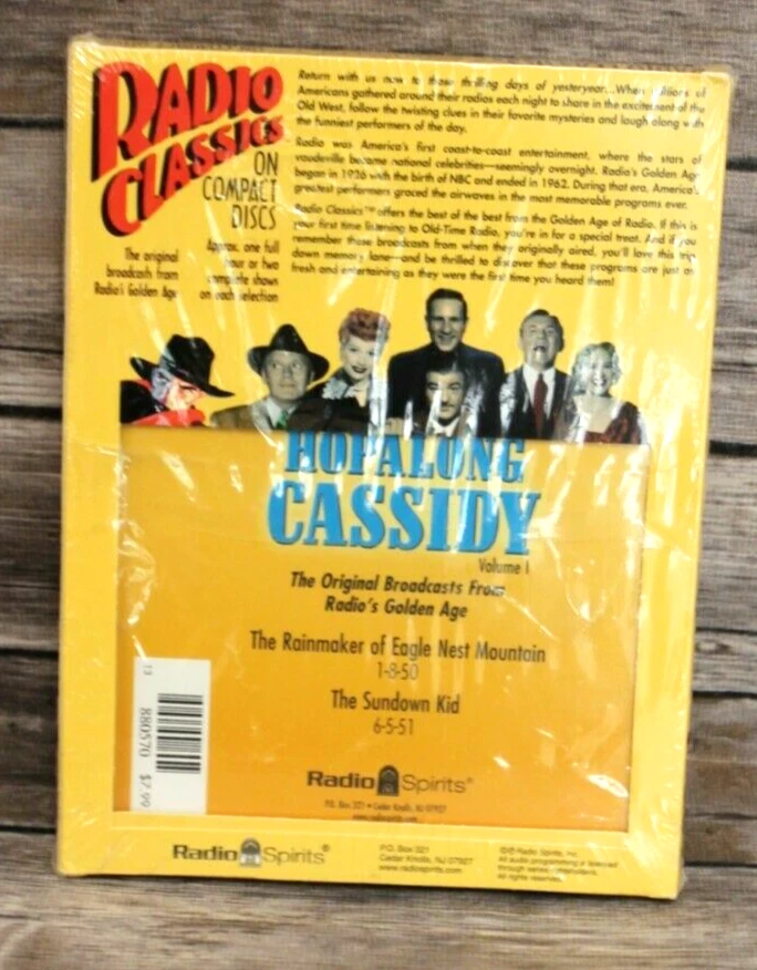 1950s Radio Classics Hopalong Cassidy  COMPAC DISCS SUN DOWN KID NWT Vintage - Image 2 of 4