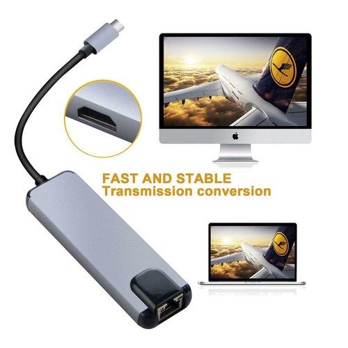 USB Type C Hub Adapter USB 3.0 4K HDMI SD/TF Card Reader For Mackbook PC - Picture 7 of 28