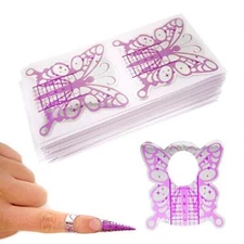 Honbay 100PCS Butterfly-Shaped Acrylic Nail/UV GEL Nail Extension Tips Form 