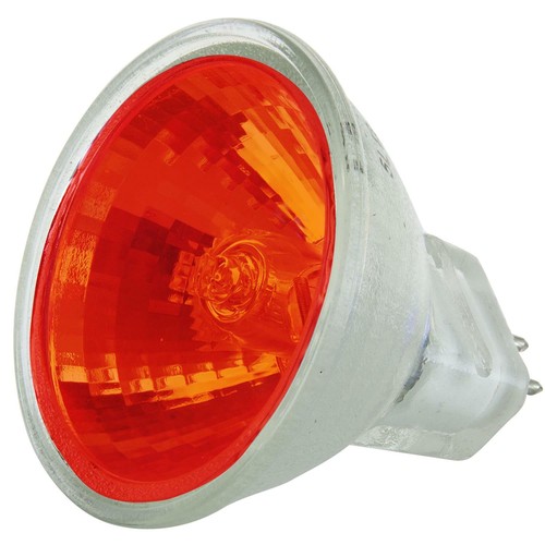 6 Pack Sunlite 20 Watt, 10° Narrow Spot, MR11 w/Cover Guard, GU4 Base, Red - Picture 3 of 4