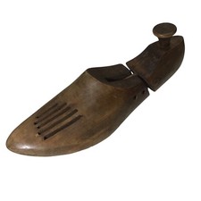 Vintage Wooden Shoe Last Wood Form Hinged Handmade Size 10 4 Left Foot Decor