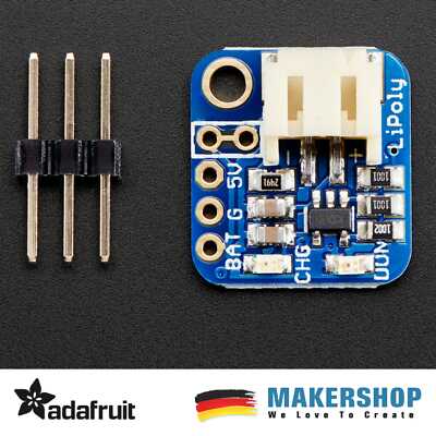 Adafruit LiIon/LiPoly Backpack Add-On for Pro Trinket/ItsyBitsy 2124