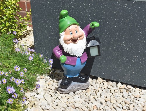 Gnome Garden Ornament Fairy Dwarf Statue LED Solar Lantern Light Décor UK GIFTS - Picture 43 of 61