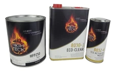 High Teck HFP250 GM 8555 Ebony Black Basecoat Paint & 8030 Clearcoat