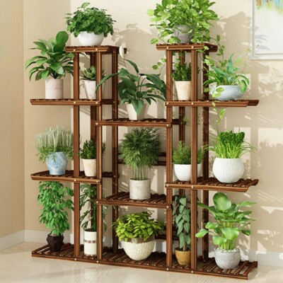 Groß Blumenregal Holz Blumentreppe Blumenständer Bank Deko für Innen Balkon