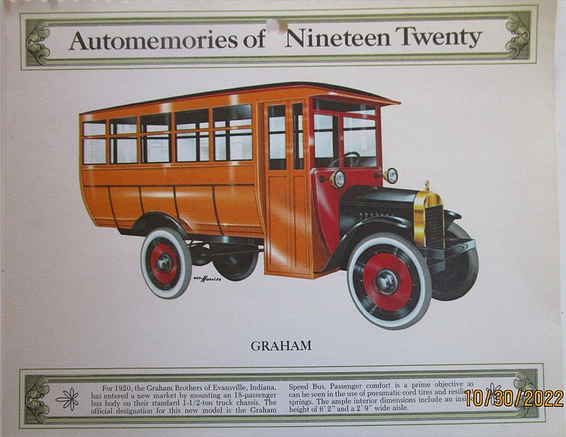 1920 Graham Bus calendar print (wood)