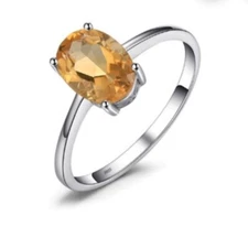 Citrine Gemstone 925 Sterling Silver Statement Women Ring Gift For Her C-172