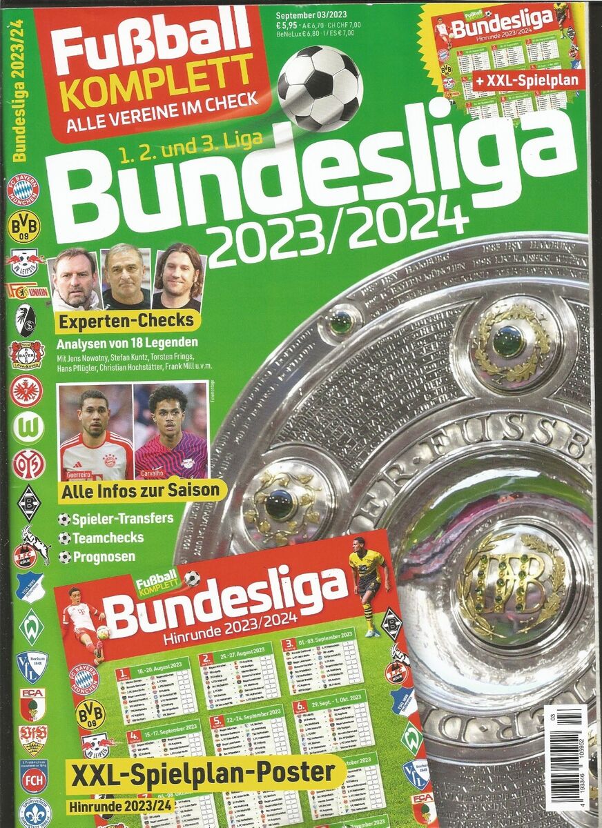 Fußball Complete September 03/2023. Bundesliga 2023/24. All Clubs IN Check