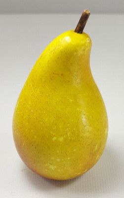 Early Italian Alabaster Stone Marble Fruit PEAR Hand Chiseled & Painted