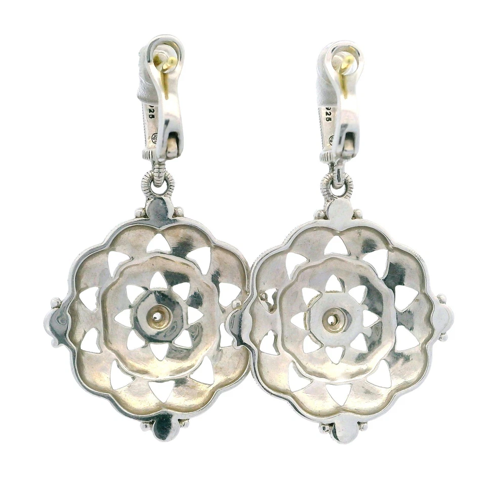 Висячие серьги-капли Judith Ripka из чистого серебра с бриллиантами золото 18 карат открытая работа - Изображение 4 из 4