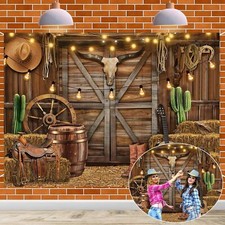 Western Cowboy Backdrop Wild West Rustic Wooden House Barn Photo Background