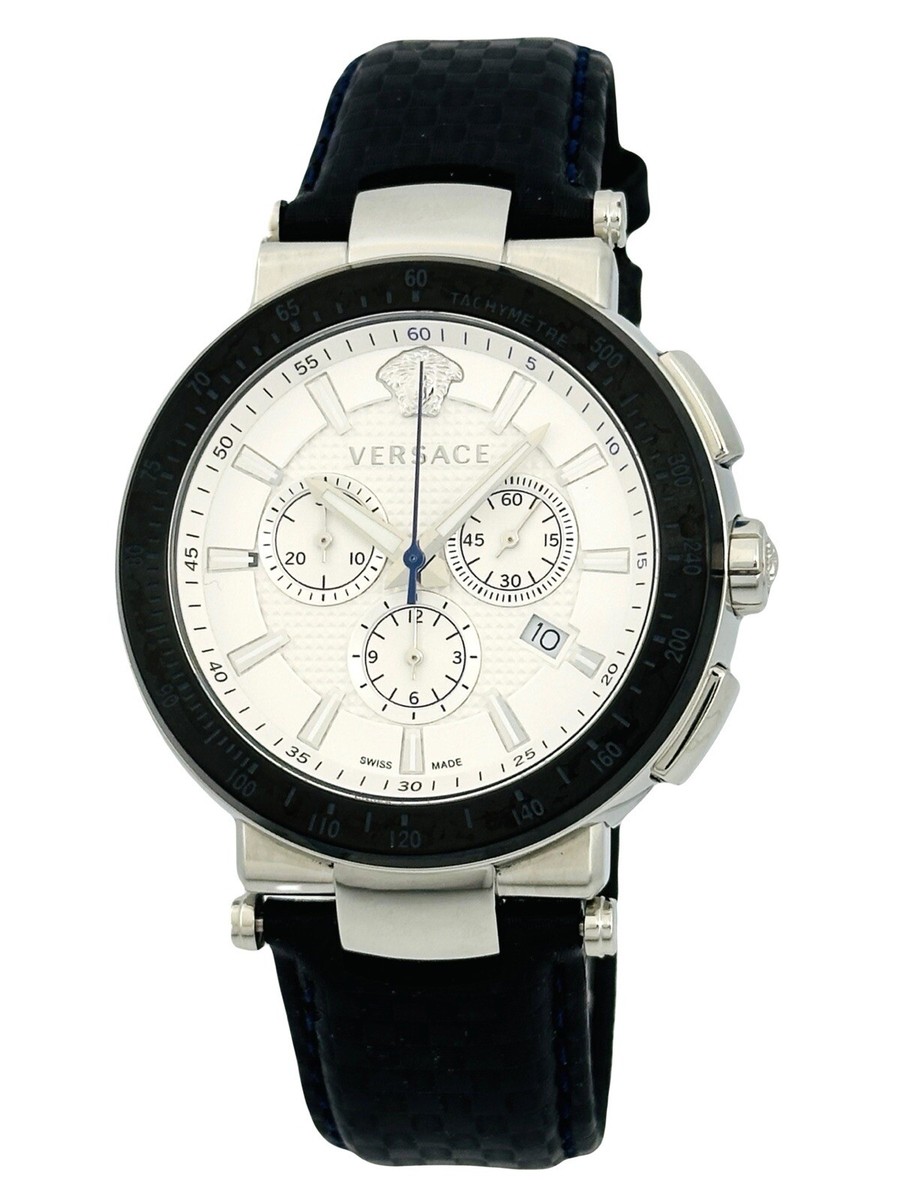 Versace Mens Mystique Sport Watch 46mm Black Chronograph