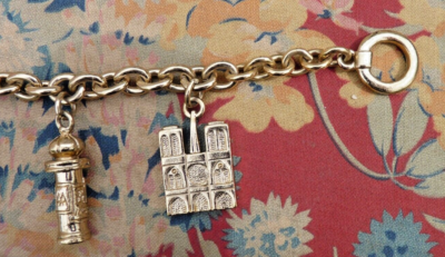 Bracelet à Breloques Agatha Le Golfe - Métal Doré Fantaisie - Style Vintage - Occasion