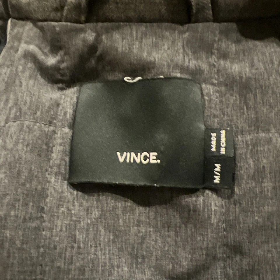 VINCE Men’s Quilted Puffer VEST LAMB LEATHER / WOOL Fully Lined Full Zipped sz M - Image 3 of 4