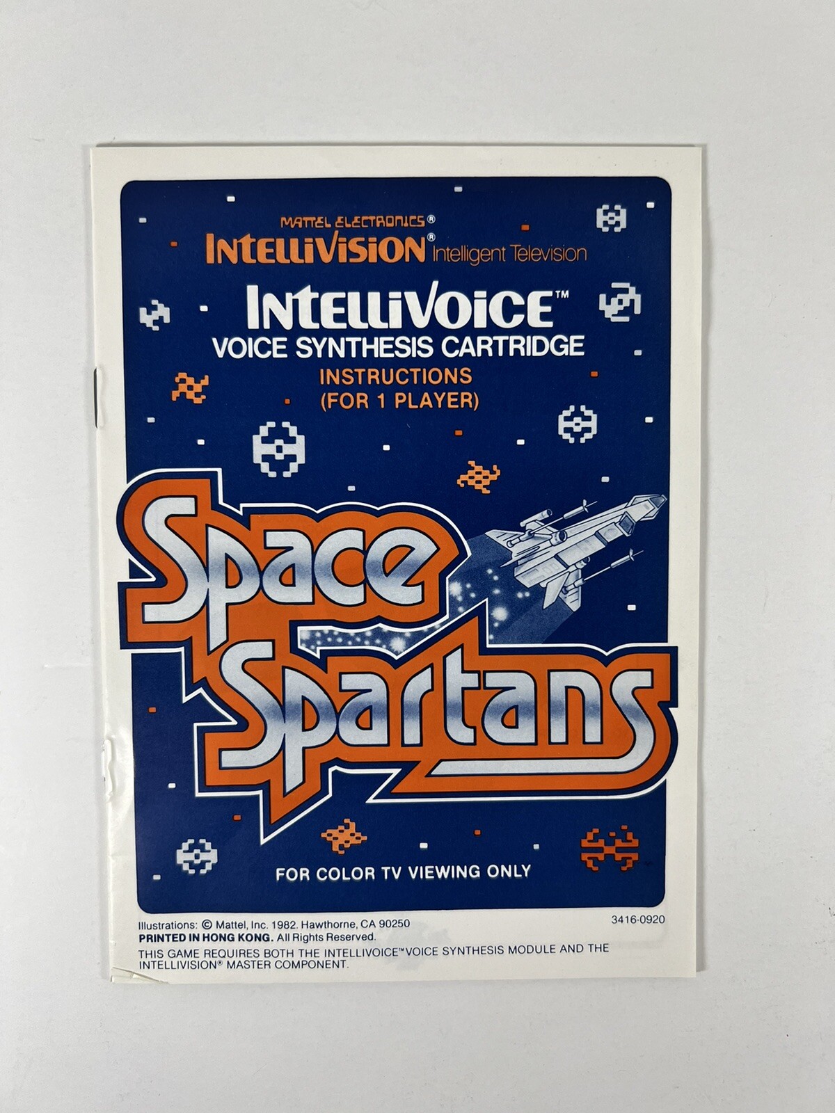 Space Spartans Mattel INTELLIVISION 1982 Voice Synthesis Cartridge Complete