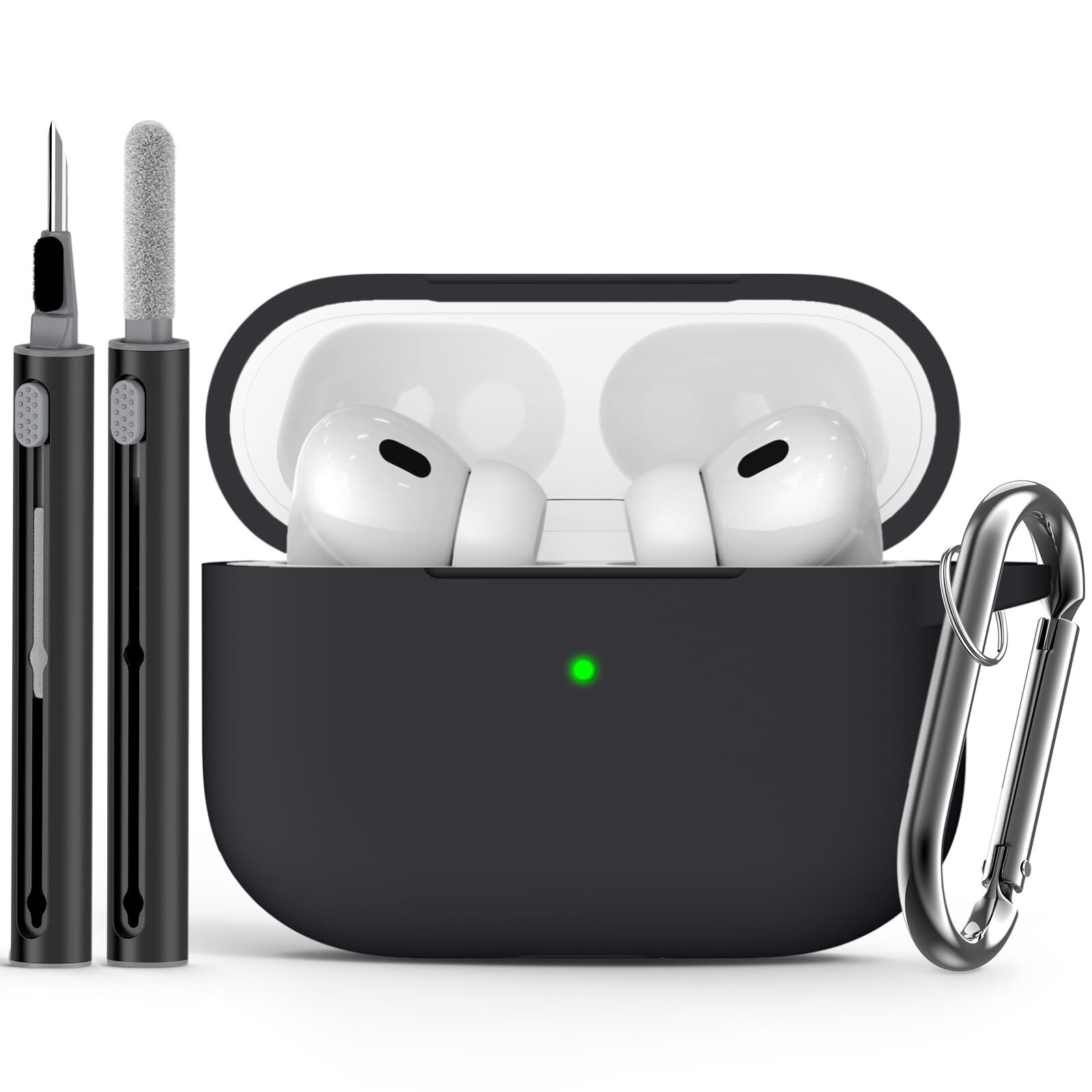 AirPods Pro Case Cover with Cleaner Kit,Soft Silicone Protective Case for Apple