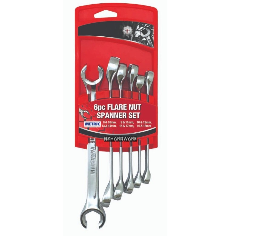 6PC Metric Flare Nut Spanner Wrench set 8,9,10,11,12,13,14,15,16,17