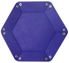 BCW Gaming Hexagon Dice Tray Blue Faux Suede Rolling Arena RPG D&D LTD
