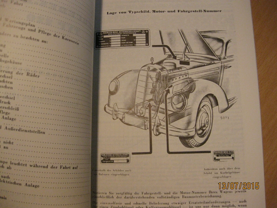 Betriebsanleitung, Bedienungsanleitung, Mercedes Benz 220 a - Bild 3 von 4