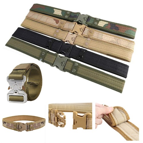 Army Combat Belt Men Military Canvas Waistband Outdoor Camouflage Waist Strap*US - Picture 1 of 26