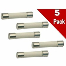 (5 Pack) 20A - 250V Ceramic Fuse Slow Blow 6.35 x 32 mm