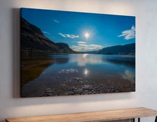 Serenity at Sunset Lake - Nature Gallery Wrapped Canvas Print - Ready To Hang