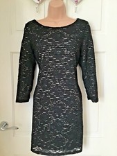 Phase Eight Black Lace Mini Dress Size 12