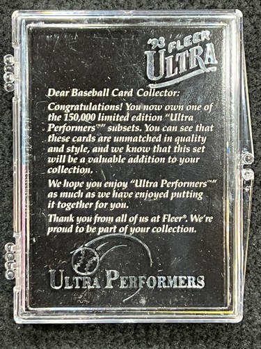 Juego completo de béisbol Fleer Ultra Performers 1993 (10) Griffey Jr/Bonds/Maddux - Imagen 2 de 23