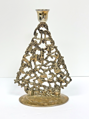 "Candelabro vintage Godinger enchapado en plata de ley árbol de Navidad 10""" - Imagen 3 de 3