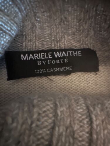 Mariele Waithe By Forte Rollkragenpullover 100% Kaschmir gestreift grau & beige M - Bild 2 von 4