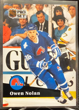 1991-92 Pro Set French Owen Nolan #196 Quebec Nordiques