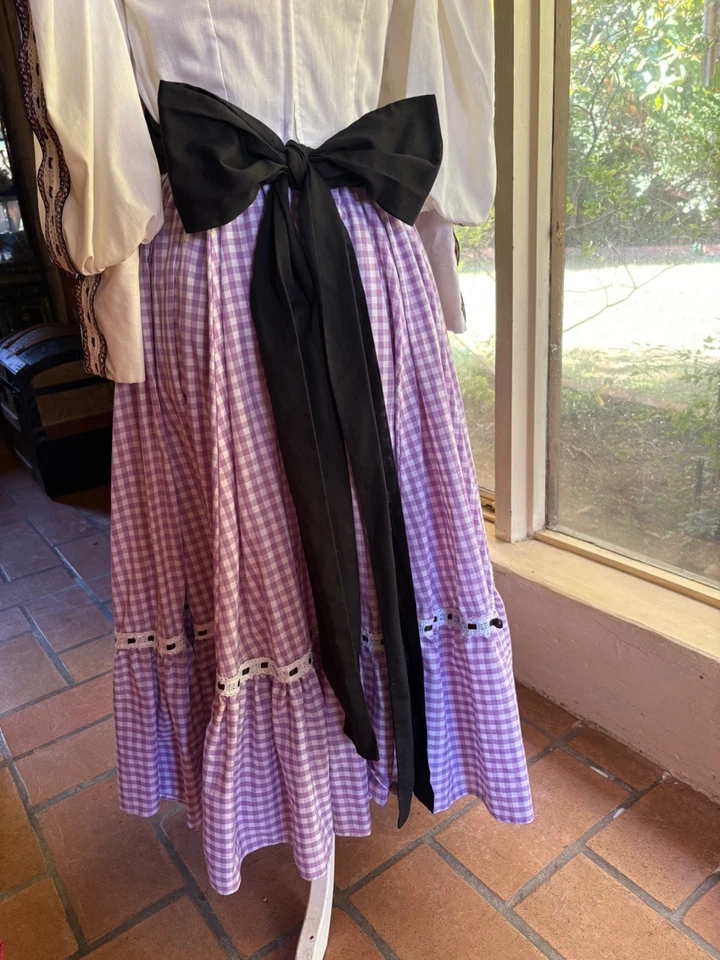 Vestido de Guinga Cuadrado Danza Pionero Frontera Occidental Folk Norteno Mujeres Prarie S Foto 4 de 4