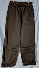 Solid Black High Rise Fleece Lined Wide Leg Athletic Sweat Pants Juniors Size M