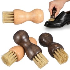 4Pcs Shoe Polish Applicator Brush Round Handle Strong Bristle Brush for L...