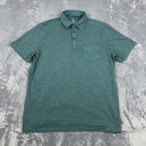 Tommy Bahama Poloshirt Herren Größe S Grün Bio Baumwolle Kurzarm Tasche
