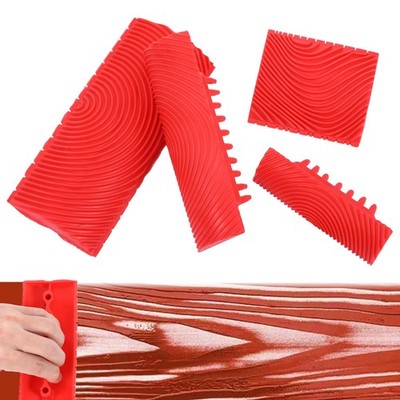 4 Pcs Wood Graining Tool Wood Grain Paint Tool Kit for Wall Room Decoration