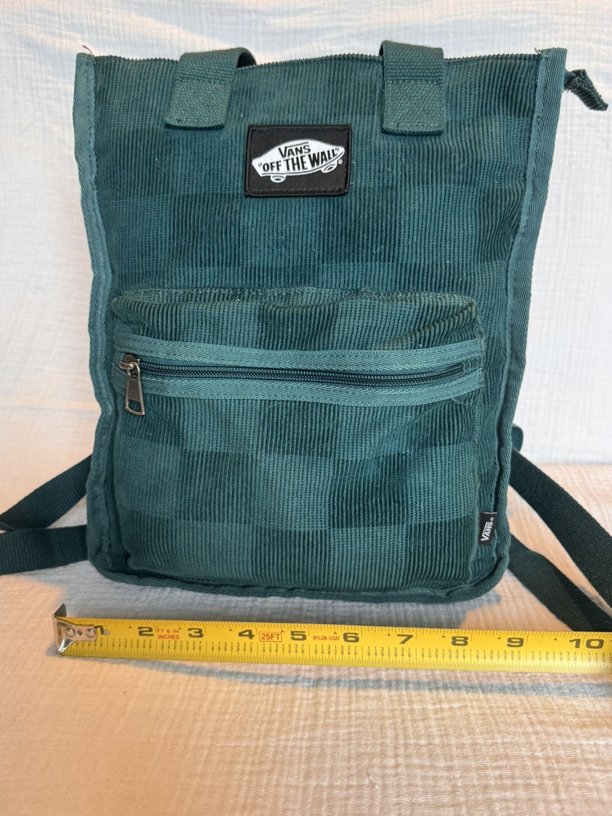 Vans Free Hand Backpack Teal Corduroy Checkerboard Mini Backpack Bag