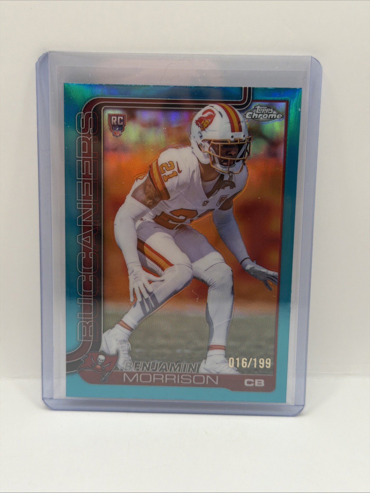 2025 Topps Chrome - Benjamin Morrison #355 Aqua Refractor/199 (RC)