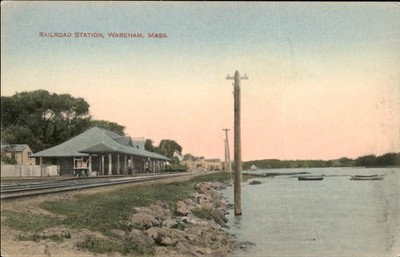 Wareham Massachusetts MA Railroad Station B. Waters c1900s-10s Vintage Postcard
