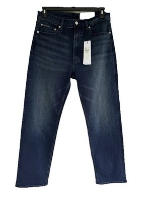 Calvin Klein Jeans Standard Straight Men s 34x30 Dark Wash Stretch Denim NWT
