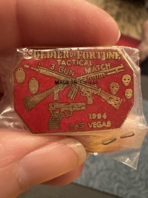 Vintage Soldier Of Fortune 3 Gun Tactical Match 1994 Red  Las Vegas Pin Pistol