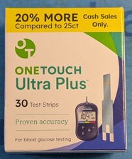 OneTouch Ultra Plus Blood Glucose Test 30 Strips Exp. 11/26 New