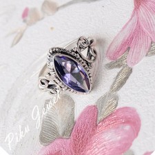 Faceted Amethyst Gemstone 925 Sterling Silver Men's Gift Ring Affordable Jewelry