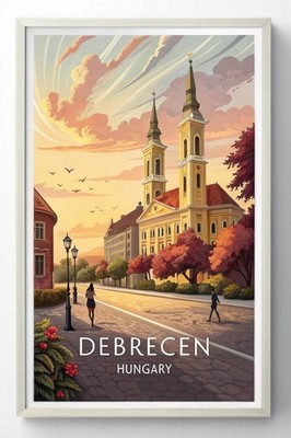 Fesselndes Debrecen Ungarn - Vintage Stil Reise Poster Kunstdruck A1-A4 Poste