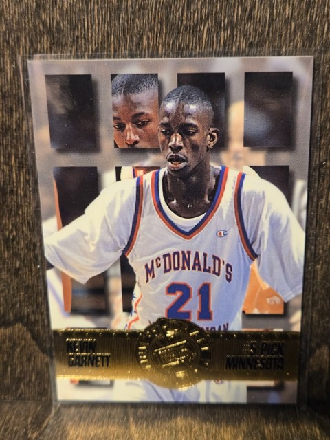 1995 Press Pass Premium Gold Draft Picks #5 Kevin Garnett Timberwolves Rookie A