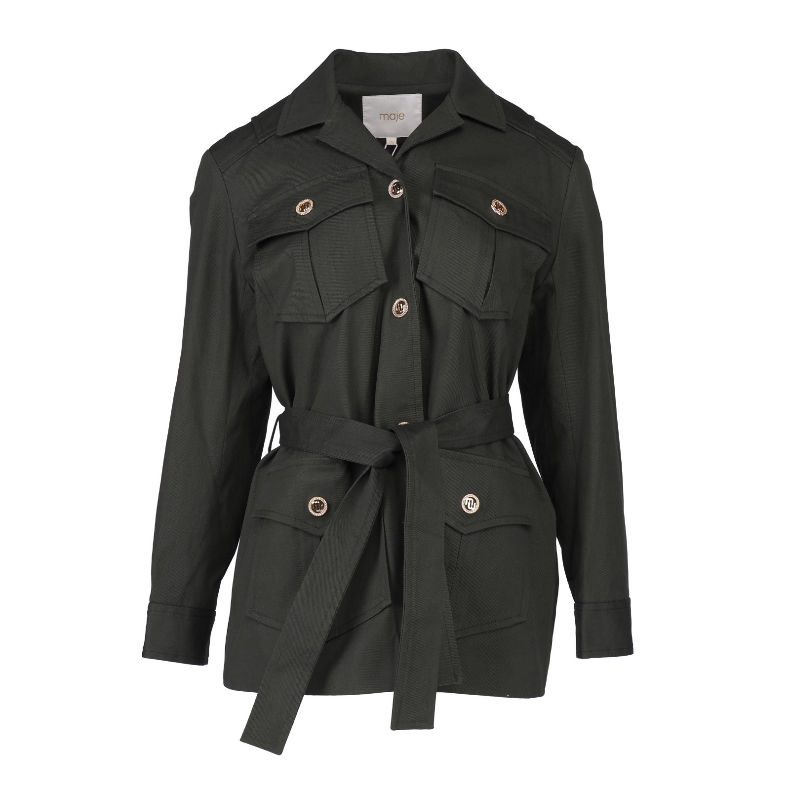 Maje Women's Overshirt Jacket Size 40 FR / L Belted MFPOU00373